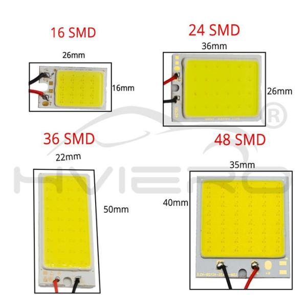 FS02 24Led 36Led 48Led 4W COB LED Car Panel light White Red Blue Green