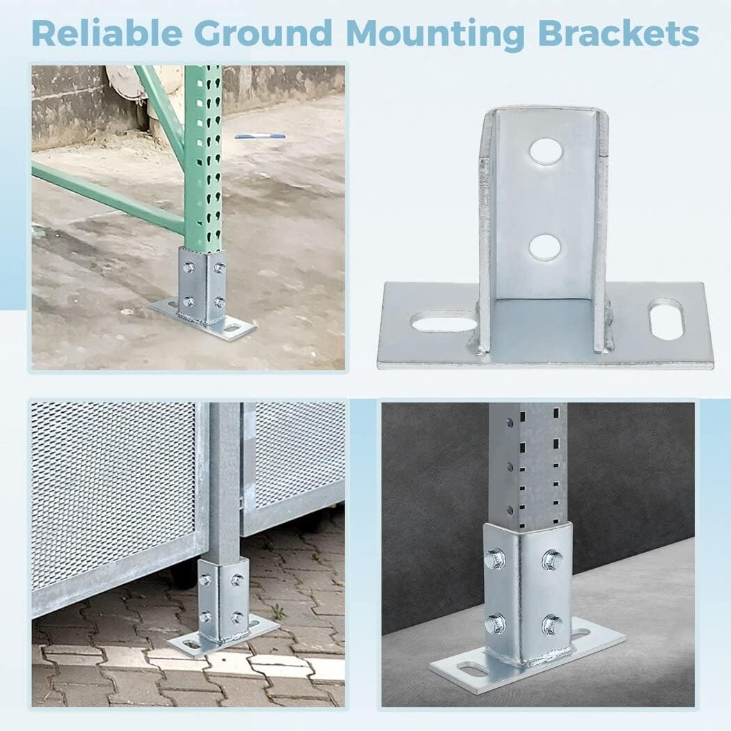 Single Channel Square Post Base Strut Mount Bracket with Pile Base Mounting System