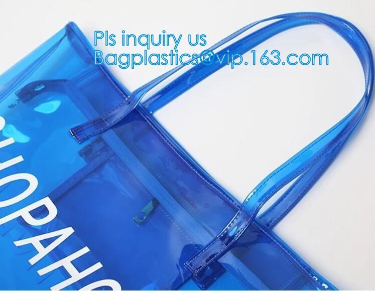 Eco friendly PVC zipper bag/pvc clear bag/PVC handle bag, Clear PVC handle bag, Clear plastic carrier bag, Superior qual