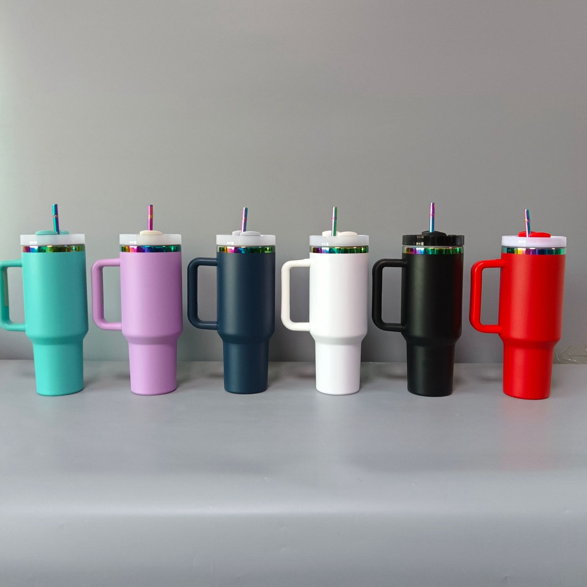 40oz Holographic Rainbow Plated Tumbler Insulated Travel Cup OEM ODM