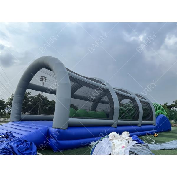 Customized Logo And Color Inflatable 5k Fun Run The Mad House Game With Commercial Air Blower