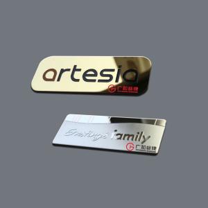 Quality Precision Chemical Etched Thin Metal Nameplates with Logo Customized wholesale