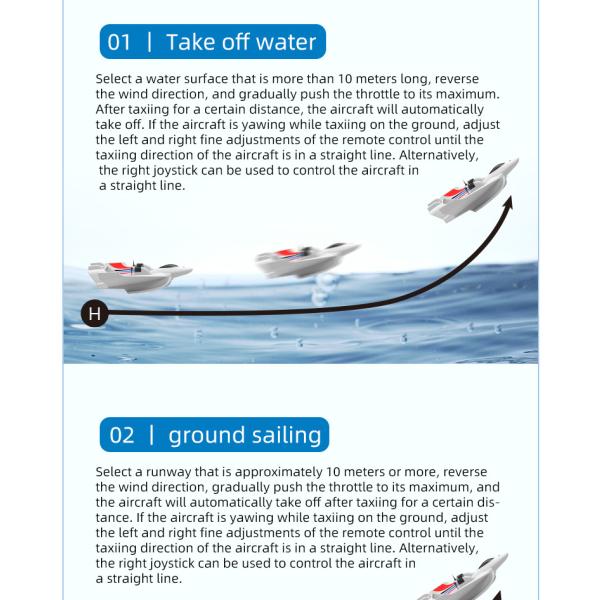 Rc Hydroplane Plane Toys Jet Fixed Wing 2.4g Remote Control Glider Foam Airplane Model Rc Plane for 8-13 Years Old