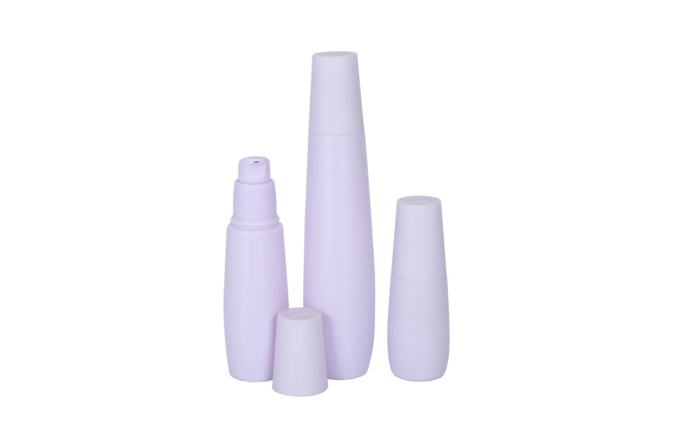 Bulb Shape PE Cosmetic Pump Bottle 100ml Acrylic Skincare Set packaging
