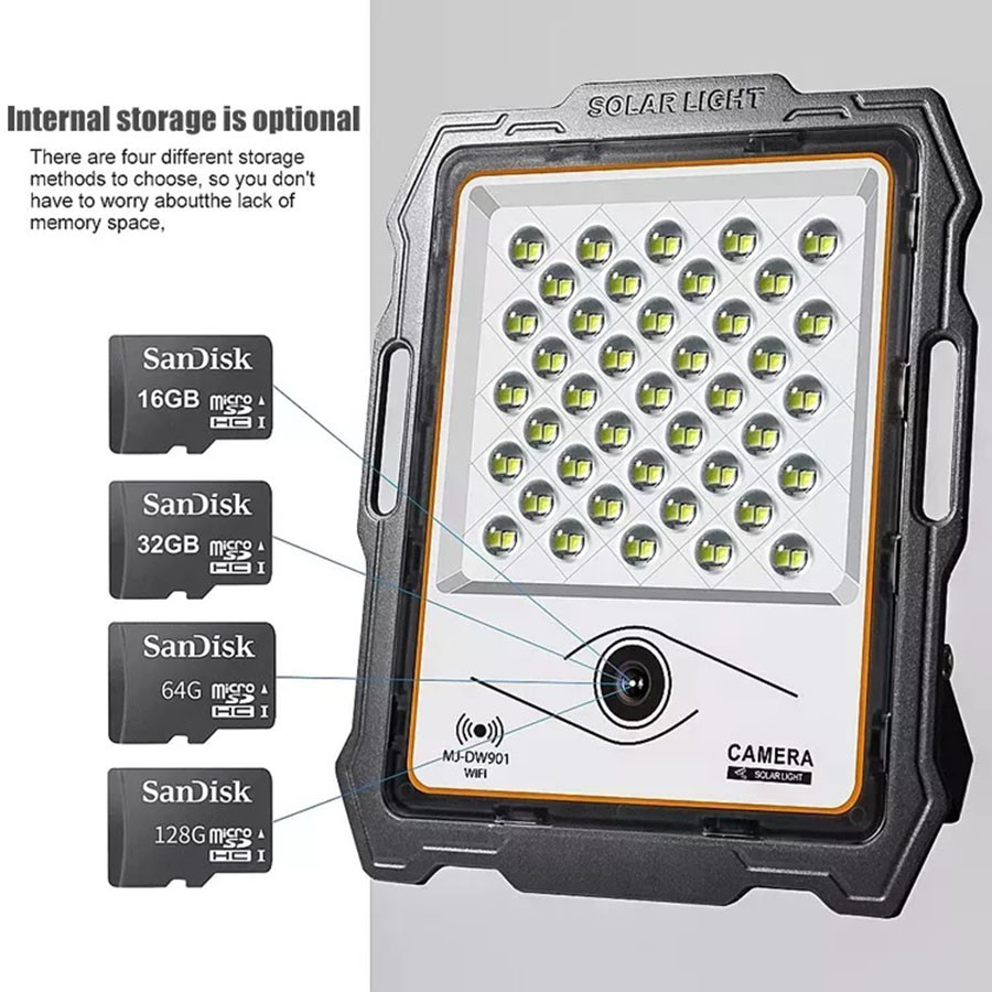 IP67 Wall Lamp Solar Flood Light Security Monitoring CCTV Camera 400 Watt