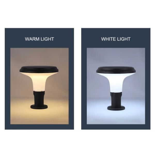 LED Solar Pillar Light With Waterproof Security Lighting for Luxury Villa Courtyard Pillars