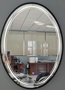China Aluminum Frame Oval Illuminated Bathroom Mirror 500*700MM on sale