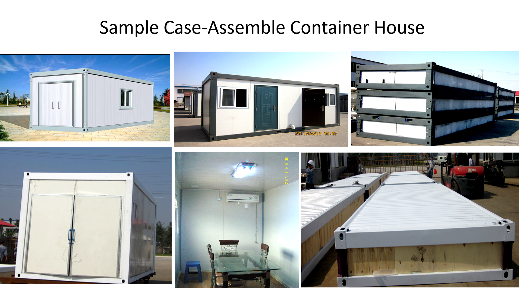 Galvanized Steel Prefabricated Container House with Glass Wool Panels