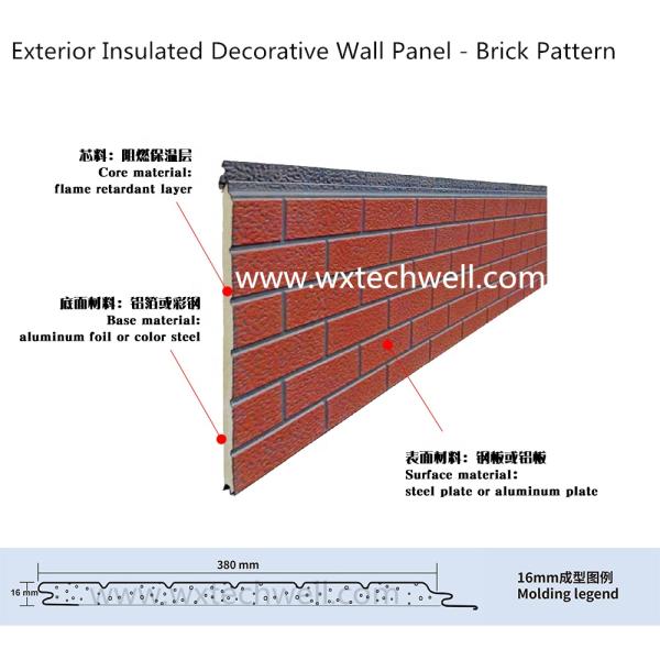 Embossed Brick Pattern Exterior Decorative Metal Wall Cladding Panel Production Line