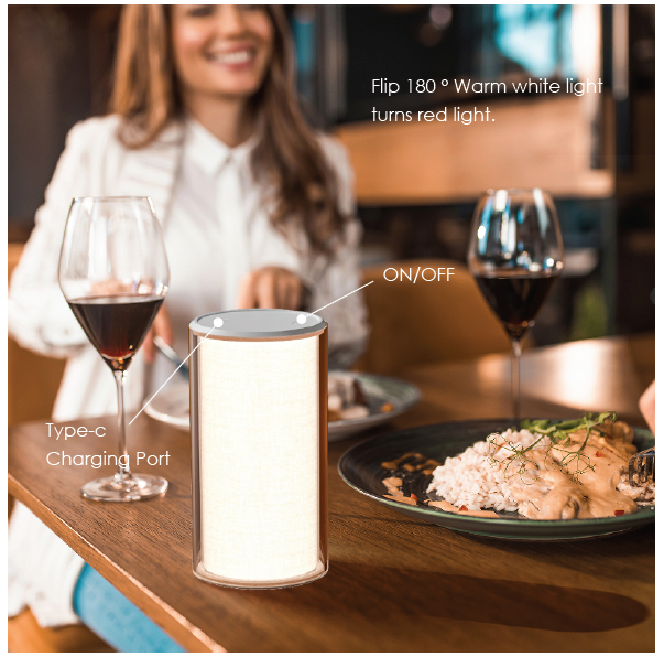 2700K Dual Color LED Table Lamp with Gravity Sensor and Rechargeable Lithium Battery
