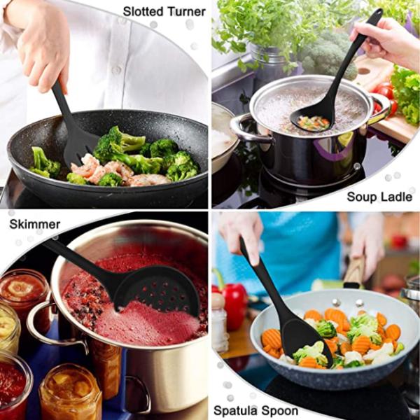 28pcs Silicone Kitchen Utensil Sets Nonstick Nonscratch Minimalist Style