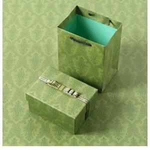 Quality Green Embossing Cardboard Cosmetic Packaging Box With Ribbon wholesale