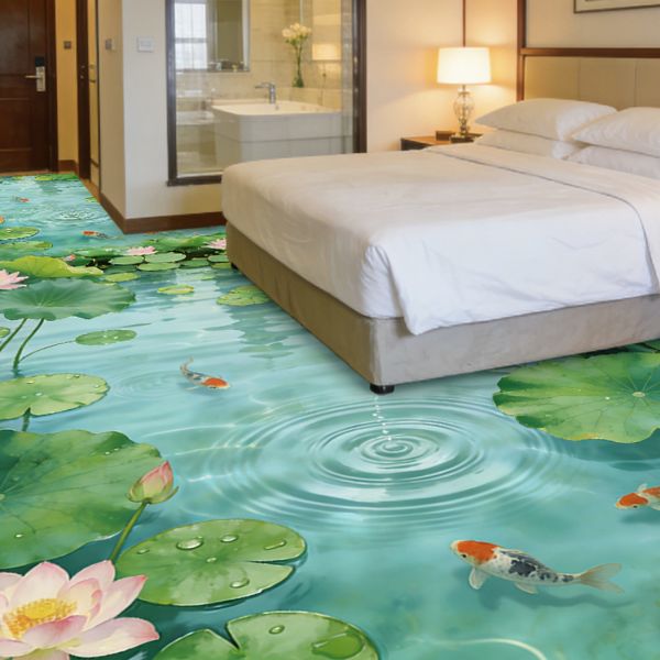Cheap Custom Image 3D Printed PVC Commercial Floor for sale