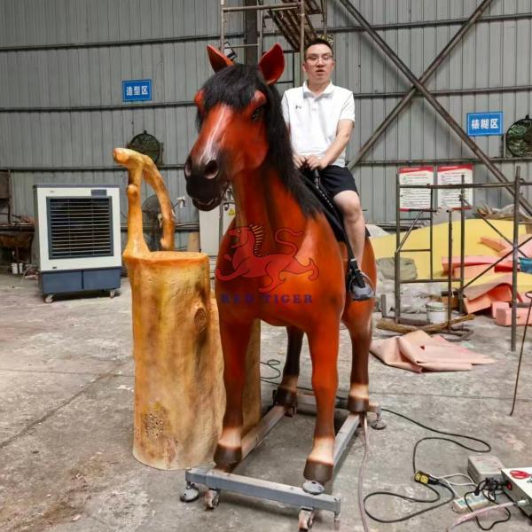 Kids Playground Animatronic Horse Ride For Theme Park Attractions