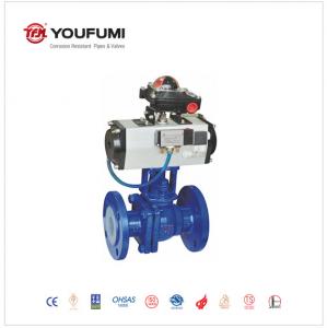 Quality PFA Lined SS Double Flange Ball Valve Pneumatic Actuator ANSI Standard wholesale