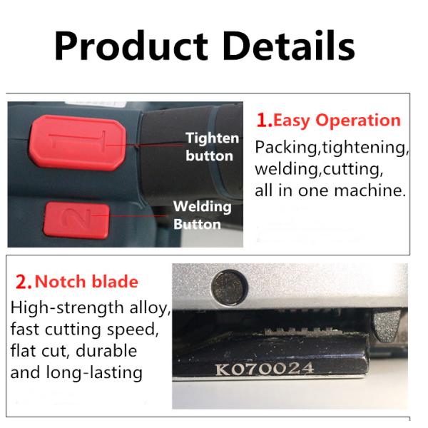 Automatic One Key Handheld Wrapping Machine For PP PET Straps Driven by Electricity