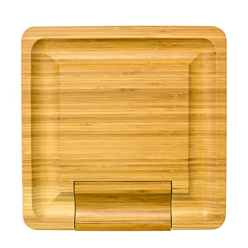 Bamboo Cheese Board Cutting Board with Square Built-In Knife And Fork Rectangle Shape