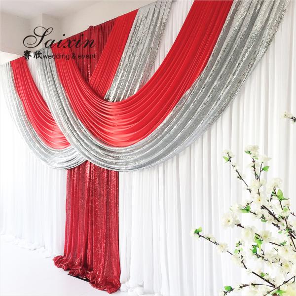 SX-387 Best selling round ceiling drapery ceiling drapes curtain walls for wedding background