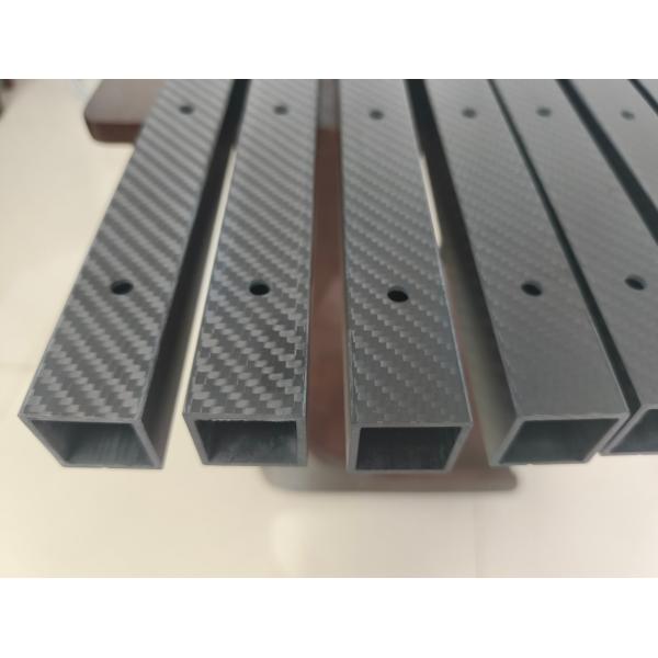 square carbon fiber tube with CNC maching service drill holes