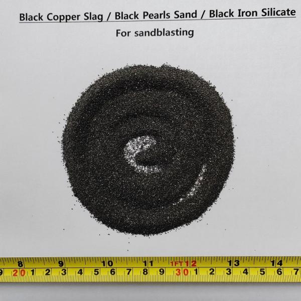 Black Copper slag black Iron-silicate black pearls sand mesh 20/40 for sandblasting medium
