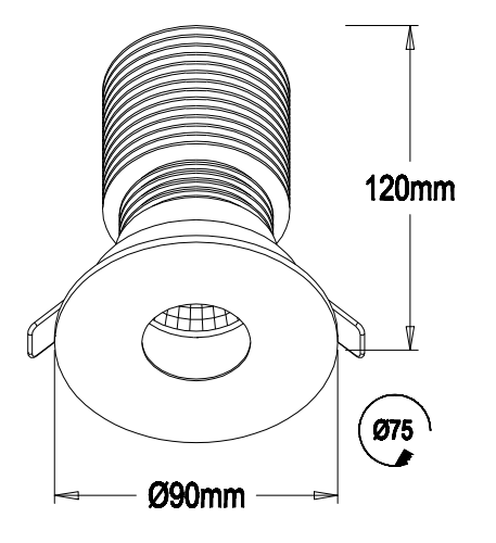 15W 730Lm High Effeciency 75mm Cutout of Dali Dimmable Led Downlight