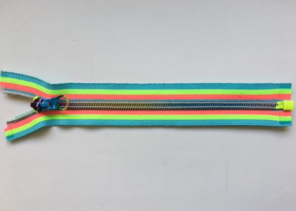 Cheap Rainbow Coloured Cotton Webbing Straps Gradient Teeth Zipper With Original for Garment for sale