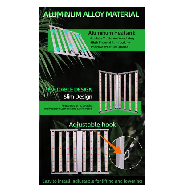 800W Dimmable Foldable Plants Lights ETL High Power Full Spectrum UV IR Lm281b LED Grow Lighting