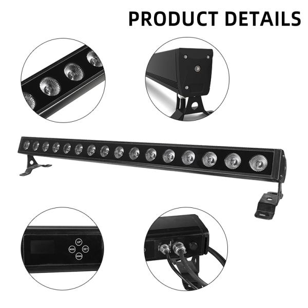16*5W Led Wall Washer Light Rgb Dmx IP65 Aluminium Housing Outdoor Waterproof Wall Wash Lighting DMX512 Outdoor Building Lighting