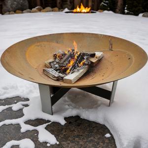 Quality Manual Ignition Rustic Red Steel Fire Pits Metal Steel Fire Bowl Outdoor wholesale