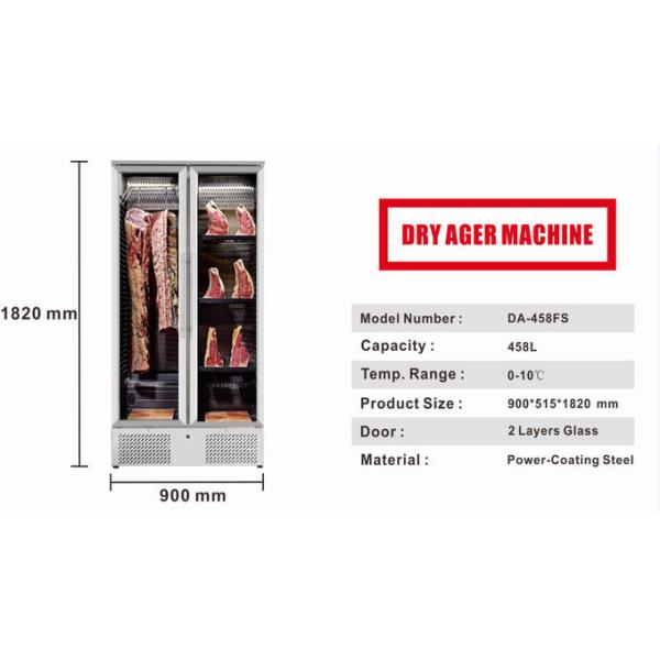 DA-458FS Commercial Meat Refrigerator Showcase , Dry Aged Beef Equipment Stainless Steel