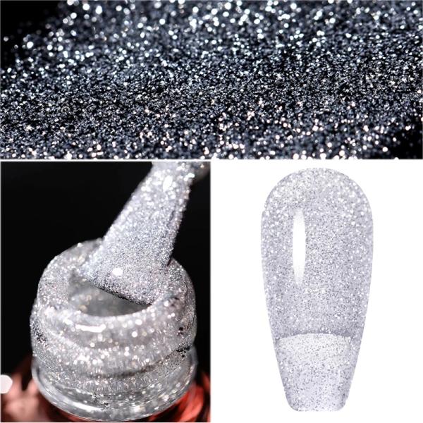 Private Label Reflective Disco Gel Glitter Flash Sparkle UV Gel Nail Polish Diamond Gel