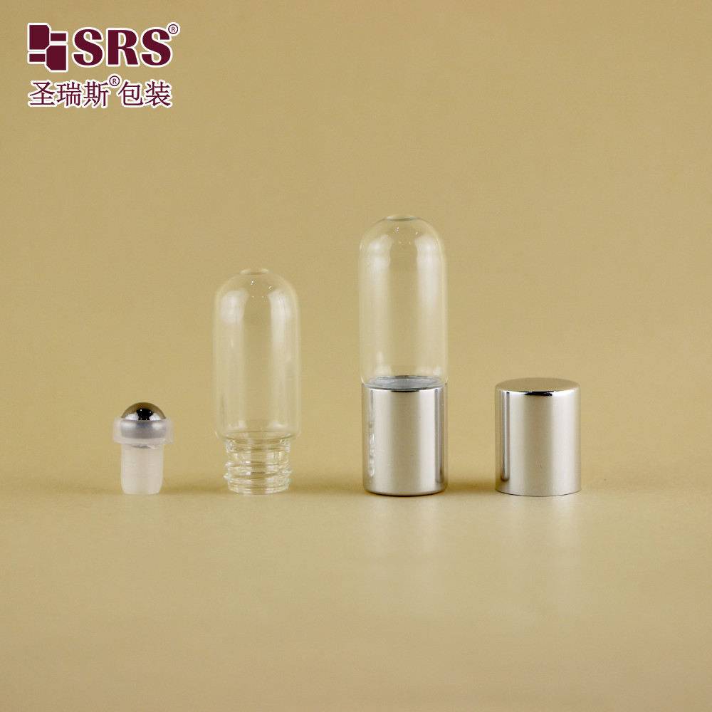 BLP-3ML No Leakage Amber Glass Roller Steel Ball Bottle For Essential Oil Perfume Cosmetic Packaging Customization