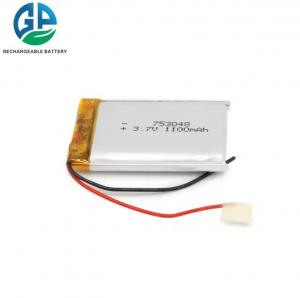 Quality KC IEC62133 Approve 753048 3.7V 1100mAh Lipo Battery Rechargeable Battery Pack With Pcb Li-Polymer Battery wholesale