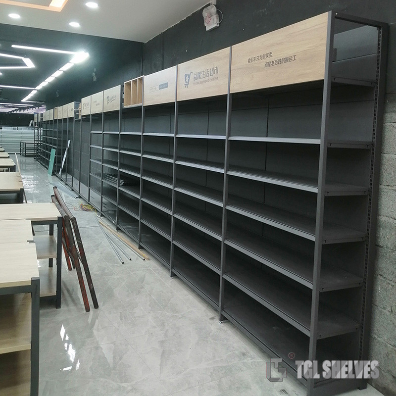 Morden Supermarket Shelf Rack For Beverage Display Cold rolled steel Material