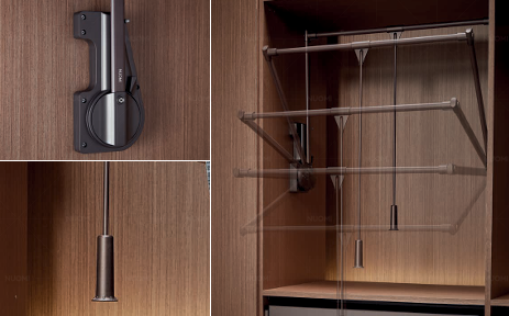 OEM Wood Wardrobe Accessories Adjustable Rack For Modern Clothing Storage