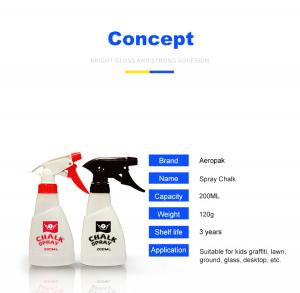China Aeropak 200ml Removable Liquid Chalk Spray Paint Plastic Bottle on sale