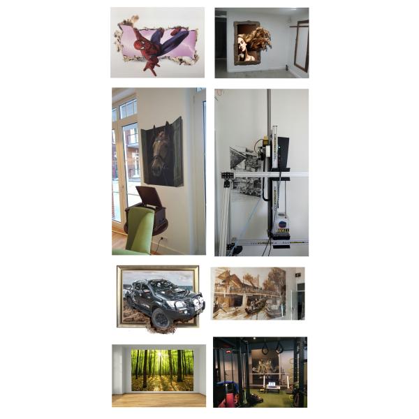 Width Unlimited Direct To Wall Inkjet Printer , 3D Wall Mural Printer Machine