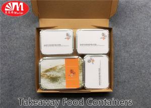 China Recyclable Aluminium Foil Takeaway Food Containers Safe Material 4 Compartments on sale