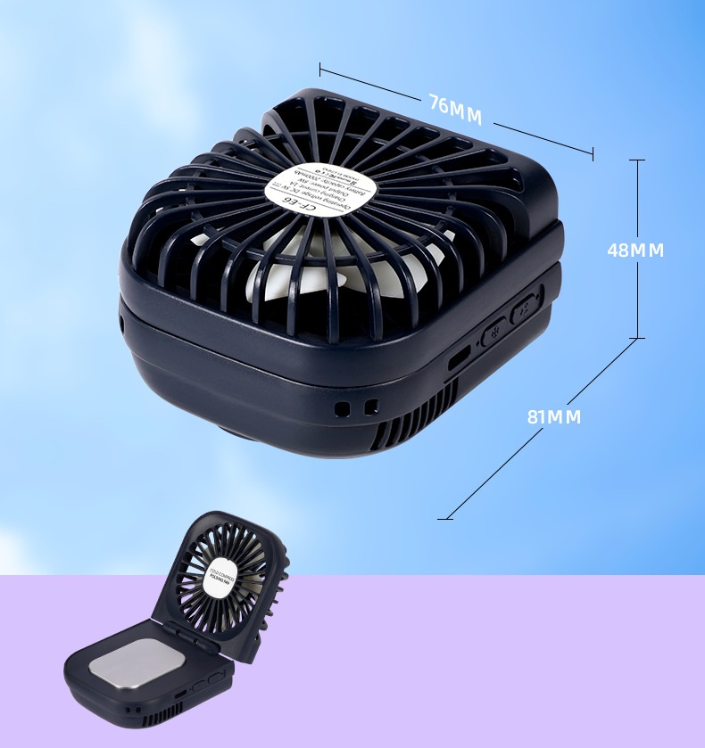English Portable Handheld Small Fan USB Charging Desktop Folding Hanging Neck Fan