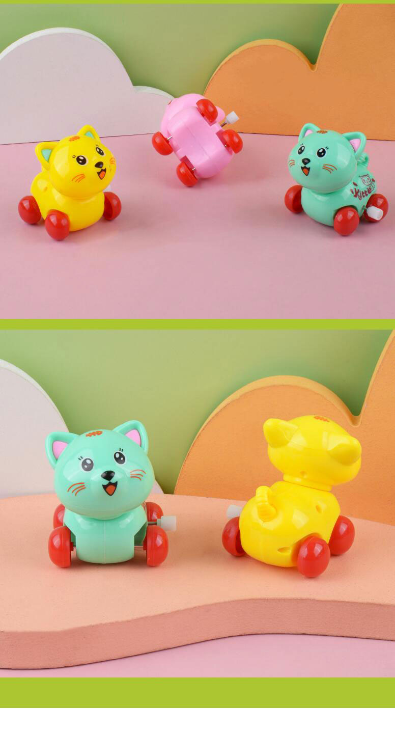 PVC Wind Up Easter Puzzle Toys for Kids Cute Animals Toy Cat Flipping Walking Jumping Clockwork Bulk Birthday Gift Party Favors