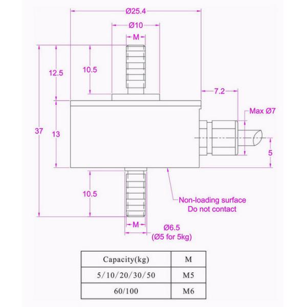 M5 M6 Threaded In-line Rod End Tension Load Cell 100kg 50kg 20kg 10kg 5kg