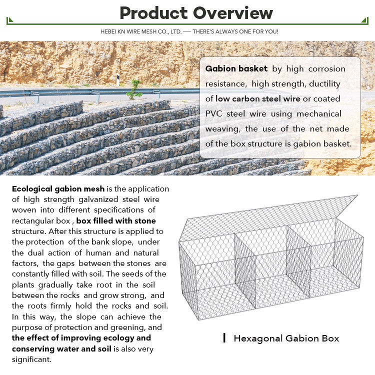 Heavy Duty Gabion Baskets For Slope Protection Tianjin Port 2.0-4.0mm Wire Diameter