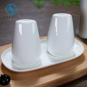 China White Tableware Accessories Irregularity Salt And Pepper Shaker on sale