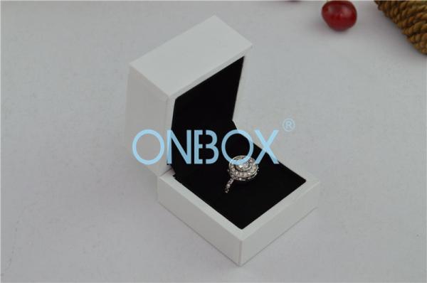 Cheap Small Single Ring Specialty Jewelry Boxes With Black Suede Lining 60 X 60 X 50mm for sale