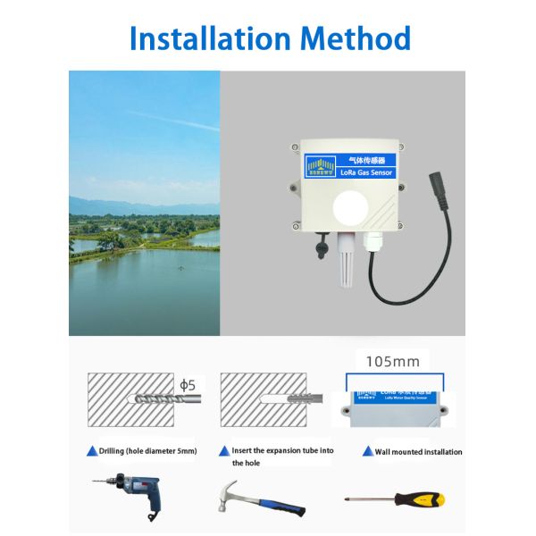 LoRaWAN Hydrogen Sulfide Temperature and Humidity 3-in-1 Sensor | Sewage Treatment/Petrochemical/Mining Safety Monitoring