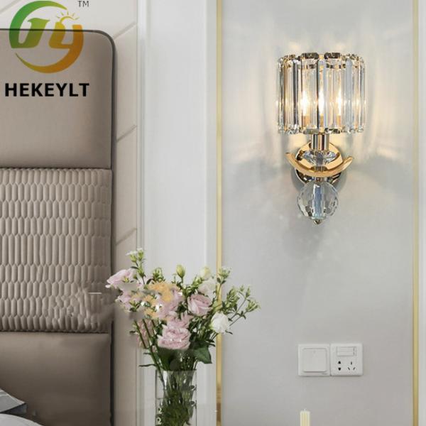 Crystal Modern Wall Lamp For Interior Lobby Living Room Bedroom Bedside