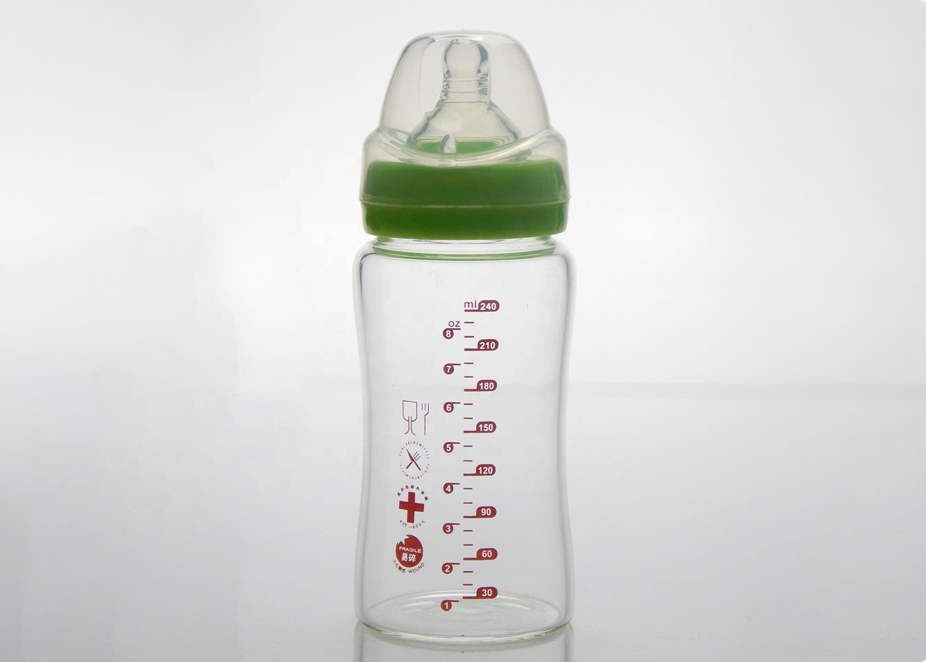 Quality 240ml Borosilicate Glass Baby Bottle wholesale