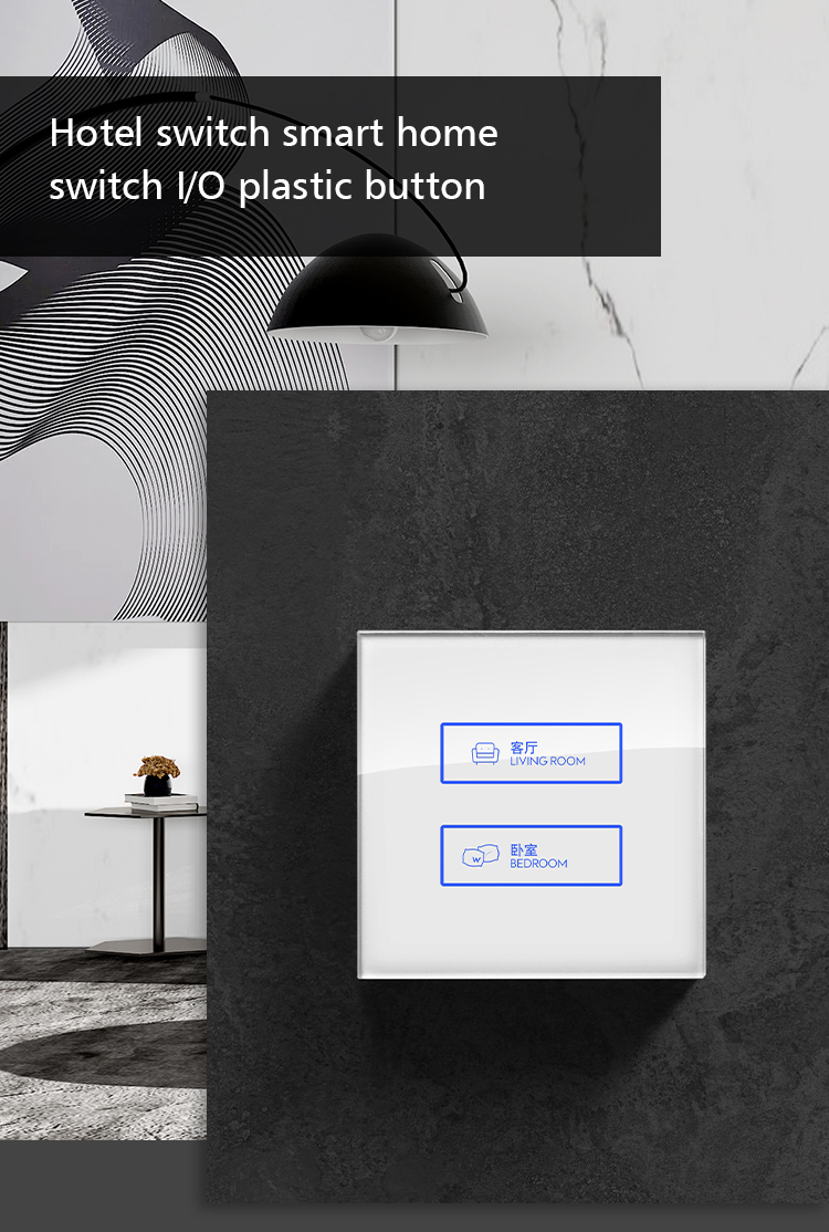 Tempered Glass Touch Wall Switch Blue Light Wall Mounted Switch