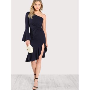 Buy cheap Summer one shoulder women fashion dress from wholesalers