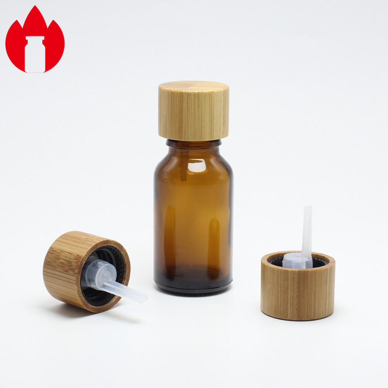 18mm Bamboo Threaded Plastic Screw Caps For Essential Oil Bottle